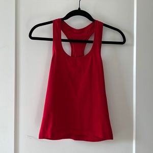 lululemon swiftly tank race length red size 4